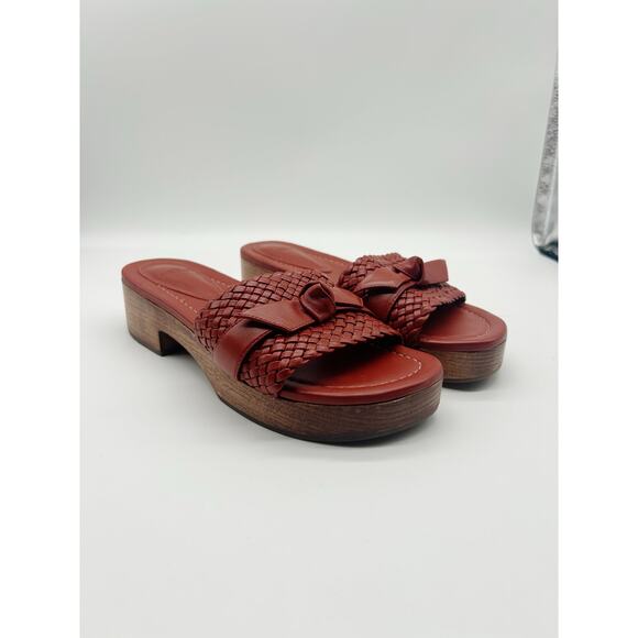 Alexandre Birman Clarita Woven Clogs Size 37 Leather Red Slip On - Picture 9 of 9